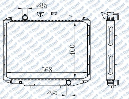 16-3025B Su Radyatoru Brazing Mitsubishi L300 (P0w,P1w) 2.5 D 1997-2006